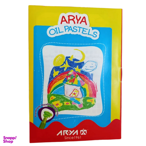 مداد شمعی 12 رنگ آریا مدل Aa