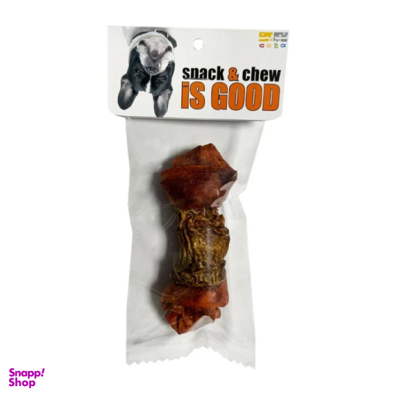 تشویقی سگ ایزگود شهرپت مدل استخوان گره ای گوشت دورپیچ وزن 50 گرم