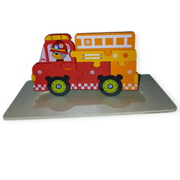 بازی آموزشی مدل پازل برجسته طرح ماشین آتشنشانی