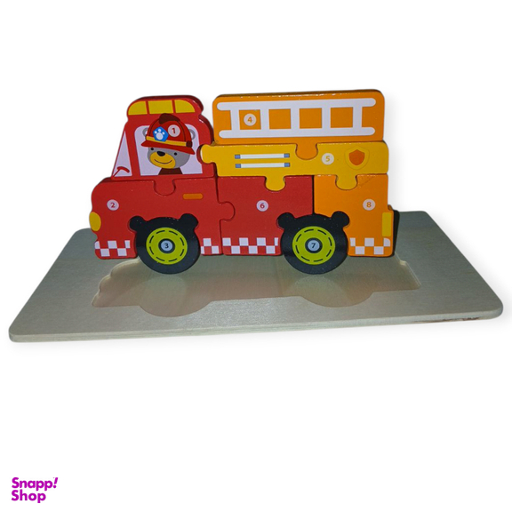 بازی آموزشی مدل پازل برجسته طرح ماشین آتشنشانی