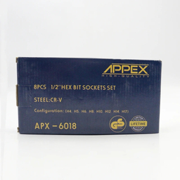 آچار بکس اپکس مدل AJ-APX-6018-1\2 INCH مجموعه 8 عددی