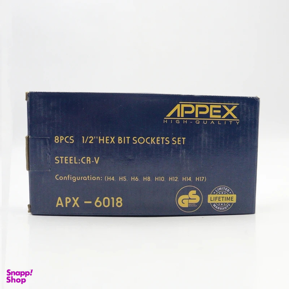 آچار بکس اپکس مدل AJ-APX-6018-1\2 INCH مجموعه 8 عددی