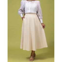 دامن زنانه برنس مدل سمانه رنگ کرم روشن