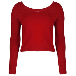 کراپ‌ تیشرت آستین بلند زنانه کانتکس مدل 249014505 رنگ قرمز