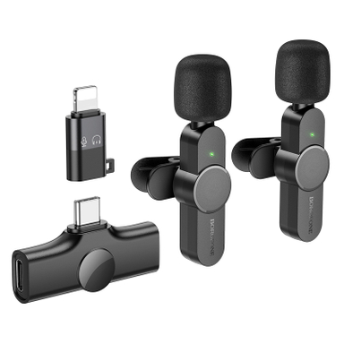 میکروفون یقه ای بروفون مدل BFK12 Type-C/Lightning مجموعه 2 عددی