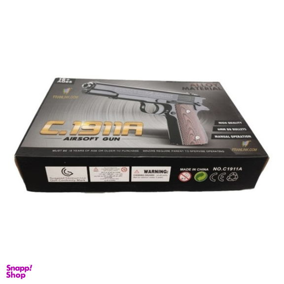 تفنگ بازی کلت فلزی ایر سافت گان کد C1911A+
