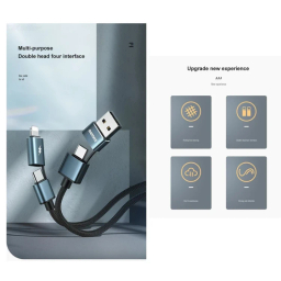 کابل دیتا Type-C/USB به Type-C/Lightning ریمکس کد RC-020T طول 1 متر