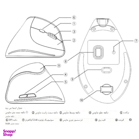 ماوس بی سیم ورتیکال زیلوتس مدل F-35C