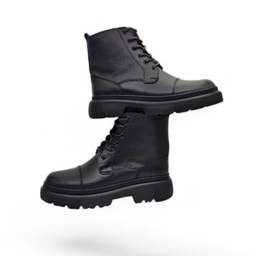 نیم بوت طبی مردانه چرم ریباری مدل Z27 رنگ مشکی