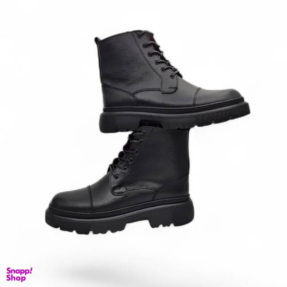 نیم بوت طبی مردانه چرم ریباری مدل Z27 رنگ مشکی