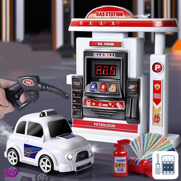 ست اسباب بازی ناب سل مدل جایگاه پمپ بنزین شارژی همراه با ماشین دودزا GAS STATION SET