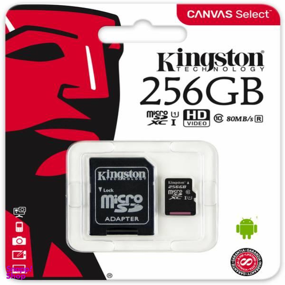 کارت حافظه microSDXC کینگستون مدل S25 کلاس 10 U1 ظرفیت 256 گیگابایت به همراه آداپتور