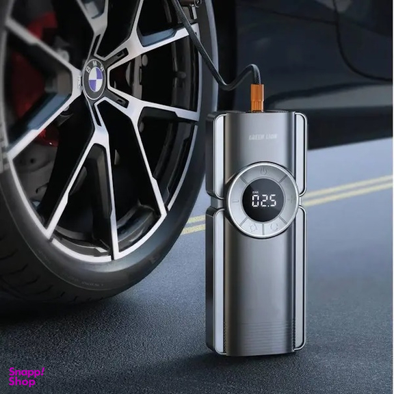 پاوربانک و جامپ استارتر و پمپ باد قابل حمل گرین لاین مدل Portable Jump Starter ظرفیت 10000 میلی‌ آمپر ساعت