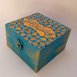جعبه هدیه چوبی مدل سنتی طرح کاشی کد SB02