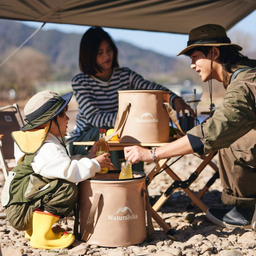 سطل و سينک آب تاشو زيپ دار 20 ليتری نیچرهایک مدل Lingwo Collapsible Round Bucket کد CF010