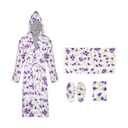 سرویس حوله پالتویی نارسیس طرح سارا سایز 125 سانتی‌ متر