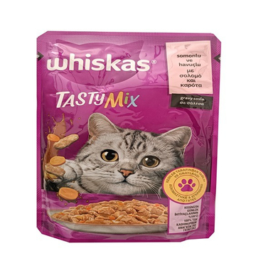 پوچ گربه ویسکاس طعم ماهی سالمون وزن 85 گرم