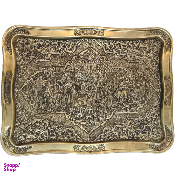 سینی قلمزنی برنجی طرح کاروان پادشاه کد T-1002