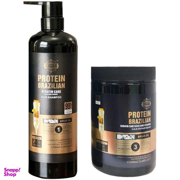 ست شامپو و ماسک برزیلین پروتئین مدل آرگان کد 008 مجموعه 2 عددی