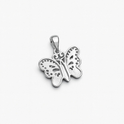 پلاک گردنبند نقره زنانه طرح پروانه کد 410877 PLK