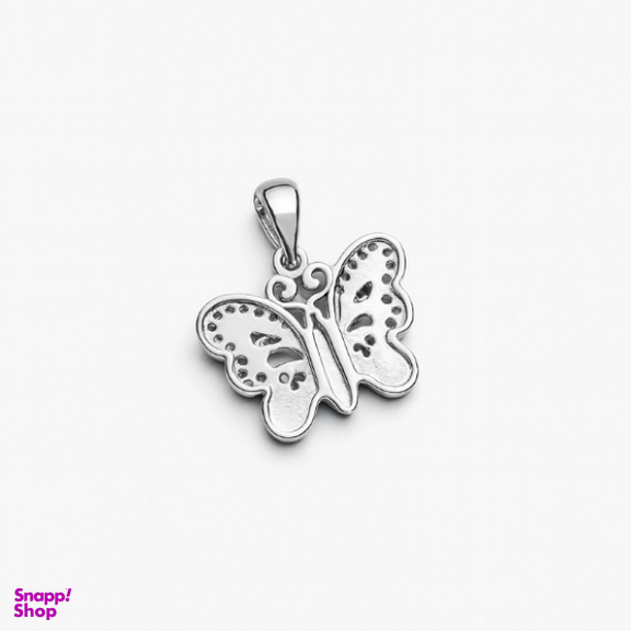 پلاک گردنبند نقره زنانه طرح پروانه کد 410877 PLK