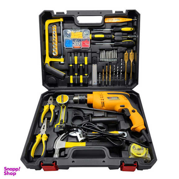 دریل چکشی صنعتی اینتیمکث مدل 0902yellow مجموعه 100 عددی