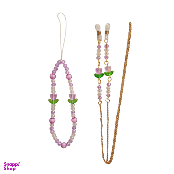 ست بند عینک و آویز موبایل زنانه کد 10009