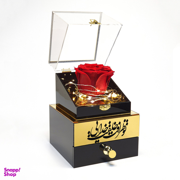 باکس گل رز جاودان مدل موزیکال طرح خلقت