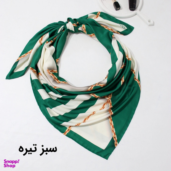 روسری زنانه آنالیا مدل ابریشم دست دوز طرح زنجیری کلاسیک کد ana-2821