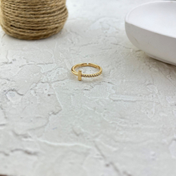 انگشتر زنانه مدل تیفانی کد R5146 رنگ طلایی