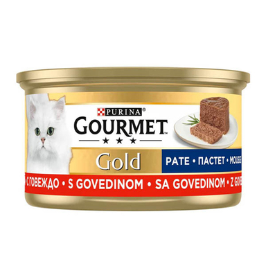 کنسرو غذای گربه گورمت مدل پته گوشت Beef Pate وزن 85 گرم