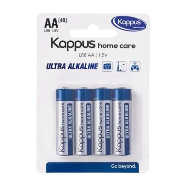 باتری قلمی کاپوس مدل Home Care Ultra Alkaline AA بسته 4 عددی
