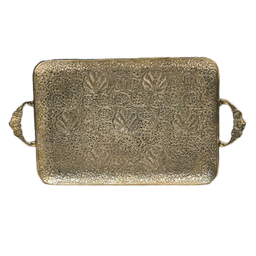 سینی برنجی پایه دار طرح طاووس کد 1003