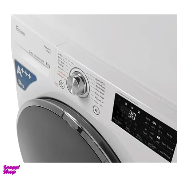 ماشین لباسشویی جی پلاس مدل GWM-R88W.KTN ظرفیت 8 کیلوگرم