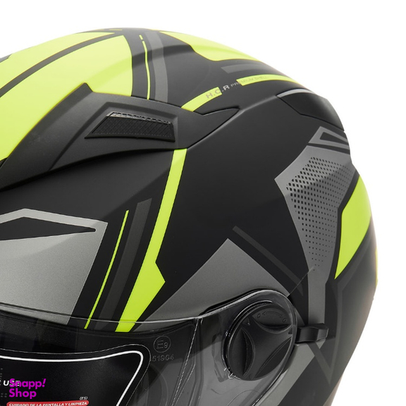 کلاه کاسکت بدون فک فلش مدل 868 matt black-neon yellow