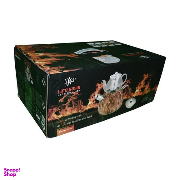 ست کتری و قوری لایف اسمایل مدل TK3-11TG ظرفیت 3 لیتر