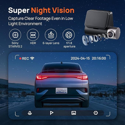 دوربین فیلم برداری خودرو سونتی می مدل 70mai Dual Dash Cam A510s RearCam RC11 به همراه دوربین عقب