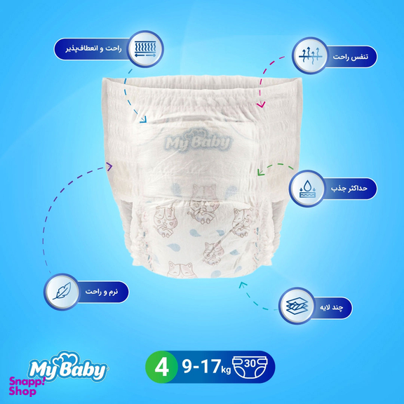 پوشک مای بیبی مدل Pull Up سایز 4 بسته 30 عددی