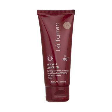 کرم ضدآفتاب و ضدلک رنگی لافارر مدل SPF40-Light مناسب پوست های چرب و مختلط حجم 40 میلی لیتر