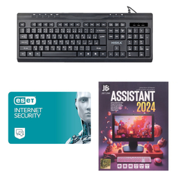 کیبورد هیسکا مدل ASSISTANT 2024 به همراه نرم افزارهای HX-KE200 و آنتی ویروس چهار کاربره