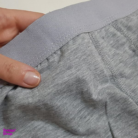شورت مردانه یوکی مدل پادار نخی ملانژ کد 4882 رنگ خاکستری روشن