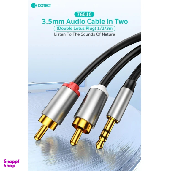 کابل تبدیل جک 3.5 میلی متری به دو RCA کوتتسی مدل 76010 طول 2 متر