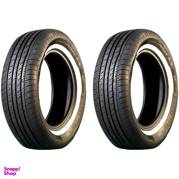 لاستیک خودرو هابیلد مدل H202 دور سفید سایز 165/65R13 دو حلقه