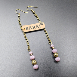 گوشواره زنانه باراج من مدل آویز زنجیر دار کریستالی کد GS-02