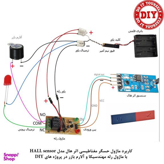 کیت آموزش الکترونیک مهندسیکا مدل ماژول حسگر مغناطیسی اثر هال HALL E-016
