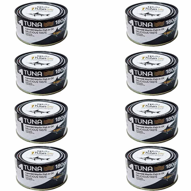 کنسرو ماهی مارلین در روغن گیاهی یکتن وزن 180 گرم بسته 8 عددی