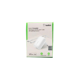 شارژر دیواری بلکین مدل WCA005vf1MWH-B5 USB-C PD PPS به همراه کابل لایتنینگ