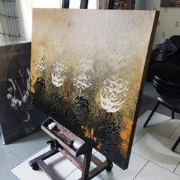 تابلو بوم نقاشی خط چارگوش طرح من همان سایه ی هیچم کد 2537