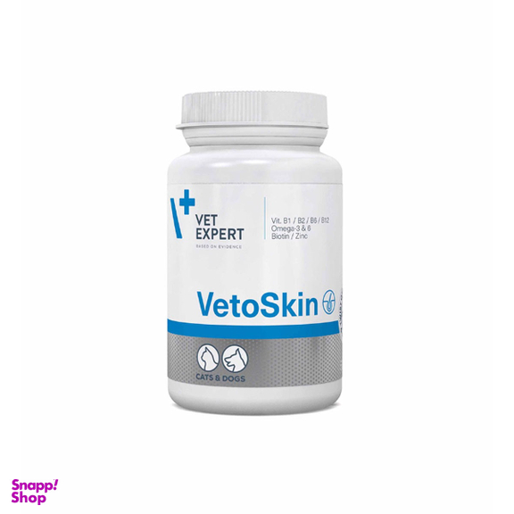 قرص تقویت پوست و مو سگ و گربه وت اکسپرت مدل VetoSkin وزن 70 گرم