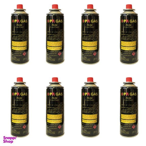 کپسول گاز مسافرتی 210 گرمی پارس رگولاتور مدل PR-250 بسته 8 عددی
